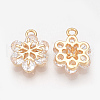 Brass Cubic Zirconia Charms ZIRC-Q002-122G-1