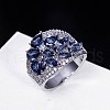 Brass Micro Pave Cubic Zirconia Finger Rings FS-WG4D6DE-10-1