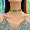 Bohemian Glass Seed Beaded Flower Choker Necklaces for Women FS-WG46C0D-01-1