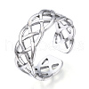 304 Stainless Steel Wire Wrap Open Cuff Ring RJEW-N040-35-1