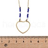 304 Stainless Steel & Blue Glass Beads Pendant Necklaces for Women NJEW-A045-26B-G-5
