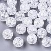 Transparent Crackle Acrylic Round Beads Strands CCG-R002-12mm-01-3