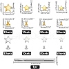 WADORN 200Sets 6 Styles Star Shape Iron Garment Rivets FIND-WR0011-66-2
