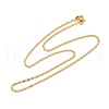 Brass Textured Oval Link Chain Necklaces NJEW-H053-01A-G01-4