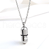 Medical Theme Pill Shape Stainless Steel Pendant Necklaces with Cable Chains JS1441-3-1