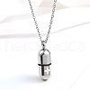 Non-Tarnish Medical Theme Pill Shape Stainless Steel Pendant Necklaces with Cable Chains JS1441-3-1