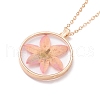 Dry Pressed Real Flower Resin Pendant Necklace NJEW-G088-01KCG-06-2