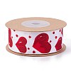 Single Face Polyester Heart Printed Satin Ribbon OCOR-L044-03-2