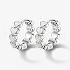 Rhodium Plated 925 Sterling Silver Huggie Hoop Earrings for Women DS9629-1-1
