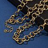 304 Stainless Steel Textured Rolo Chain Necklaces for Women NJEW-U050-01G-1