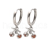 Brass Cubic Zirconia Hoop Earrings EJEW-Q015-01P-B-2