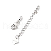 Rhodium Plated 925 Sterling Silver Curb Chain Extender STER-G039-03B-P-2