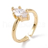 Mother's Day Rings Brass Micro Pave Cubic Zirconia Cuff Rings RJEW-M138-15G-A-3