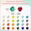 3600Pcs 24 Colors Transparent Electroplate Glass Beads GLAA-YW0003-33-3