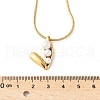304 Stainless Steel & Glass Pearl Heart Pendant Necklaces for Women NJEW-U045-05G-3
