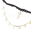 Brass Sun Moon Star Tassel Thigh Leg Chains AJEW-AN00637-01-4