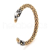 Ion Plating(IP) 304 Stainless Steel Viking Open Cuff Bangles for Men BJEW-U001-04A-G-1