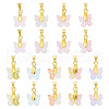 36Pcs 9 Colors Baking Paint Handmade Lampwork Pendants PALLOY-TA00157-2