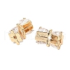 Brass Micro Pave Cubic Zirconia Beads KK-A259-05G-2