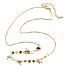 Brass Rolo & Flat Sequin Chains Necklaces for Women NJEW-D302-55-6