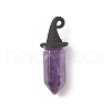 3Pcs Natural Mixed Gemstone Double Terminal Pointed Pendants PALLOY-JF01989-2