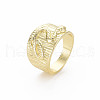 Snake Pattern Rack Plating Alloy Wide Band Rings RJEW-Q163-032A-RS-3