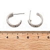 C-Shaped Brass Micro Pave Cubic Zirconia Stud Earrings for Women EJEW-G428-21P-02-5
