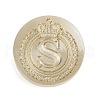 Golden Tone Crown Initial Wax Seal Brass Stamp Heads AJEW-A065-01S-1