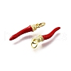 Brass Enamel Pendants KK-Q066-22G-2