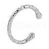 Non-Tarnish 304 Stainless Steel Open Cuff Textured Bangles for Women BJEW-G706-02P-1