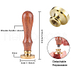 Brass Wax Seal Stamp with Handle AJEW-WH0184-0323-2