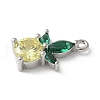 Brass Micro Pave Cubic Zirconia Pendants KK-P290-02C-P-2