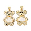 Brass Micro Pave Cubic Zirconia Pendants KK-D057-07G-1