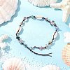 Beach Starfish Turtle Natural & Synthetic Mixed Stone & Natural Cowrie Shell Beaded Anklets AJEW-AN00687-02-1