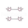 Brass Pink Cubic Zirconia Nipple Rings WG88A97-04-1