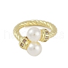 Twist Rack Plating Brass Micro Pave Cubic Zirconia Rings RJEW-D080-03G-01-2