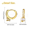 10Pcs Brass Micro Pave Clear Cubic Zirconia Hoop Earring Findings ZIRC-SZ0005-14-2