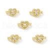 Rack Plating Brass Pave Cubic Zirconia Slide Charms KK-G464-04G-4