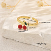Fruit Themes Brass Cuff Open Rings for Women FC9265-7-1