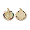 Brass Colorful Cubic Zirconia Pendants KK-E068-VA035-2-2