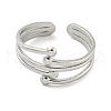 Non-Tarnish 304 Stainless Steel Open Cuff Rings RJEW-K245-89P-2