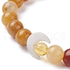 3Pcs 3 Style Natural Sodalite & Topaz Jade & Synthetic Imperial Jasper Round Beaded Stretch Bracelets Set BJEW-TA00409-3