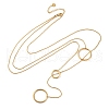 304 Stainless Steel Triple Ring Lariat Necklaces NJEW-R026-16G-4