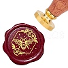 Brass Wax Seal Stamp with Rosewood Handle AJEW-WH0412-0036-1