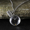 Clear Glass with Dandelion Inside Pendant Necklaces FS-WG96F40-05-1
