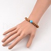 Round Wood Bead Stretch Bracelets BJEW-JB02139-4