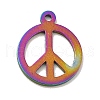 Ion Plating(IP) 201 Stainless Steel Pendants STAS-P312-04MC-2
