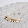 304 Stainless Steel Rhinestone Stud Earrings & Pendant Necklaces Sets FS-WG95951-07-1