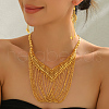 Vintage Alloy Hollow Multilayer Tassel Earrings & Necklaces Set for Banquet Bride LS7583-5