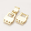 Brass Fold Over Clasps KK-Q735-240G-3